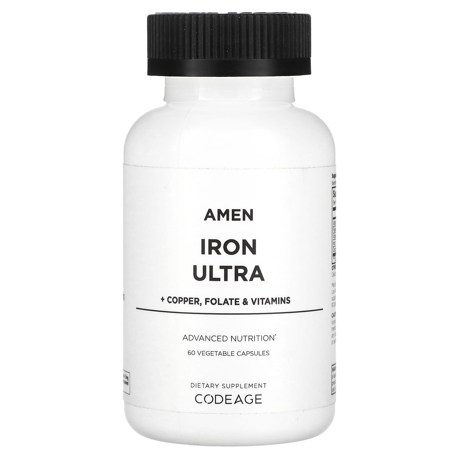 Codeage, Amen, Iron Ultra, 60 Vegetable Capsules UPC 850049609012 | HiLife Vitamins